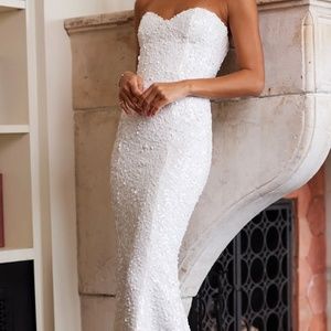 V. Chapman Betty Dress in White Sequins